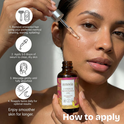 Renovia™ Cyperus Rotundus Skin Serum | Stop Unwanted Hair Growth Naturally
